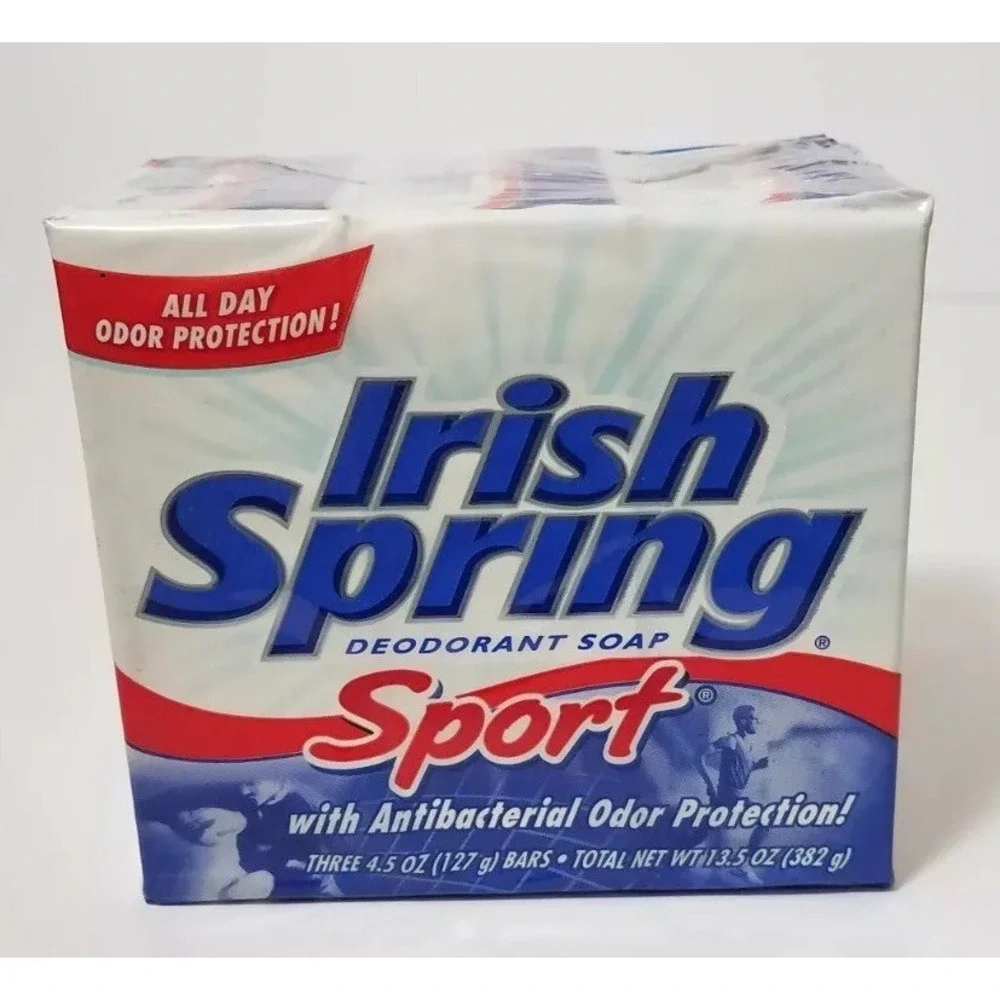 Irish‎ Spring Sport Deodorant Bar Soap 4.5oz each bar 3-Pack Sealed VTG NEW